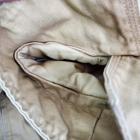 Cabelas Chore Coat Mens Medium Beige Canvas Sherpa Lined Work Field Jacket - Picture 10 of 16